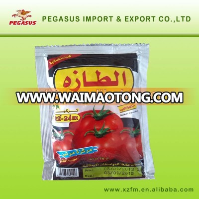 normal sachet tomato paste with brix 22-24%